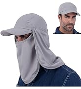 USHAKE Sun Cap Fishing Hat Baseball Cap with Face Neck Cover Flap