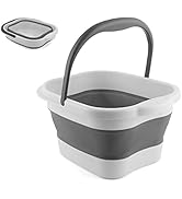 Collapsible Foot Bath Basin Soaker Tub with Handle for Soaking Feet, Foldable Plastic Foot Spa Pe...
