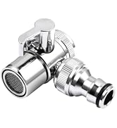 DOITOOL 3-Way Sink Faucet Diverter Valve, Copper faucet adapter for portable washer Washing Machi...