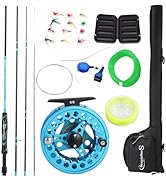 Sougayilang Standard Fly Fishing Combo Starter Kit, 5/6 Weight 9' Fly Rod with SuperPolymer Handl...