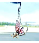 Bling Car Accessories for Women Interior, Diamond-encrusted Dragonfly Car Decor Rear View Mirror ...