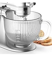 Cofun Glass Mixer Bowl for Kitchenaid Tilt-Head Stand Mixers 4.5-5 Quart, 5 qt Mixing Bowl Replac...