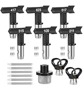Mulcort 15-Piece Airless Paint Sprayer Tips Set: 6 Reversible Nozzles, 6 Filters, 1 Inlet Straine...
