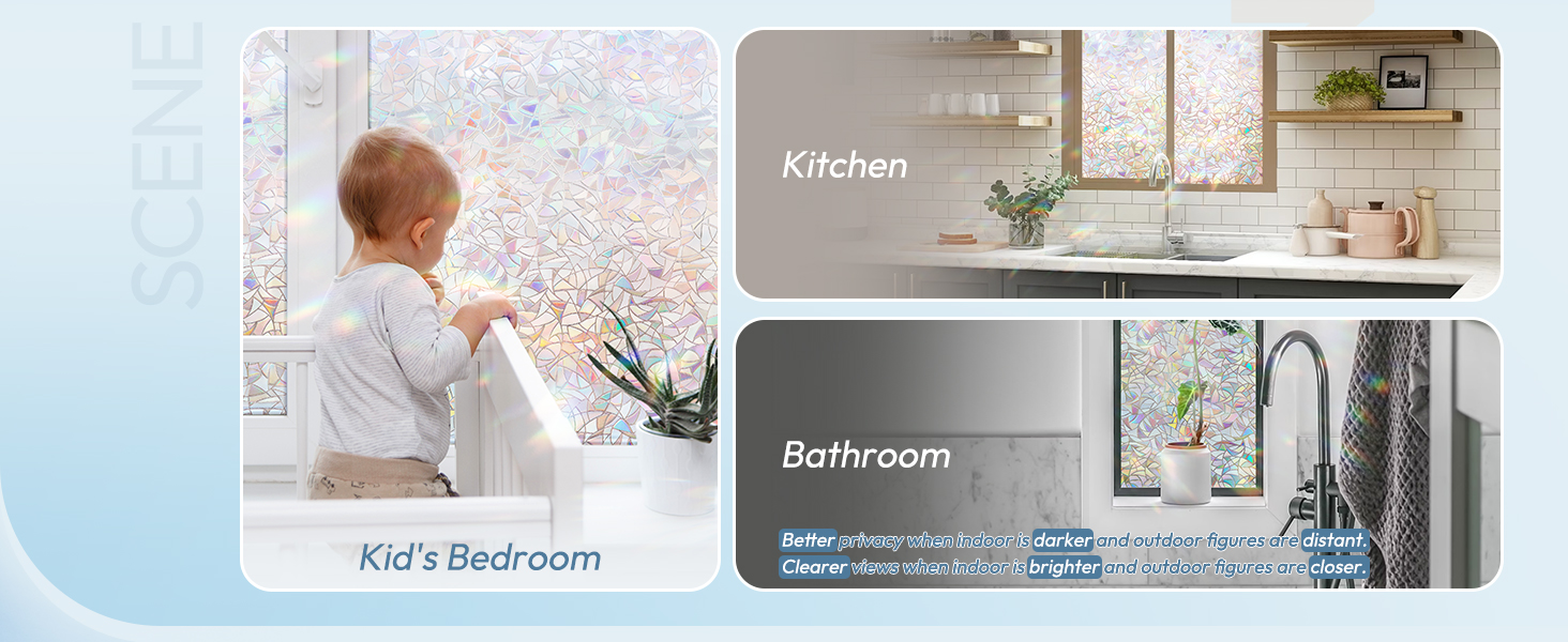 bedroom kitchen bathroom stain window film