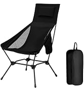 oilpus High Back Folding Camping Chair with Pillow, Lightweight Portable Chair for Adults, 2-in-1...