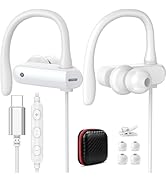 USB C Headphones Over Ear Hook Kids Sport Wired Earbuds with Loop Mic for Samsung S26 Ultra A16 A...