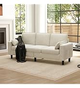 kinbor 3-Seater Couch - Big Comfy Sofa with Magazine Pockets &amp; Detachable Cover, Durable Foam Cou...