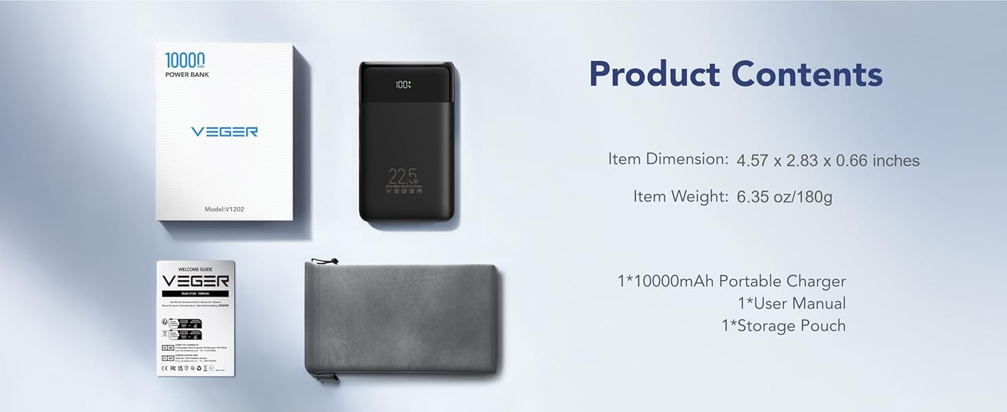 Item Dimension: 4.57 * 2.83 * 0.66 inches, Weight: 6.35oz / 180g, 1*Storage Pouch 1*User Manual