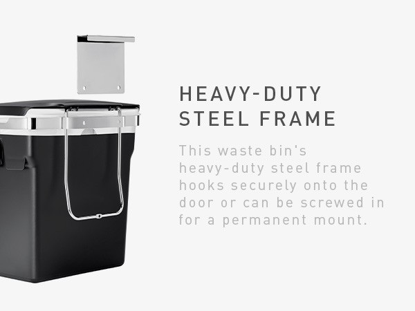 Heavy-Duty Steel Frame | Hooks securely onto the door or can be permanently mounted