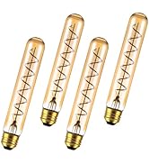 UMLAEN 7.3 Inch Tubular Edison Bulb Dimmable LED Light Bulbs, E26 Vintage Light Bulbs Warm White ...