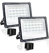 50W LED Flood Lights Outdoor, 2 Pack 6000LM Super Bright Plug in Flood Light, 6500K Daylight Whit...