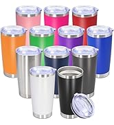 20oz Tumbler Bulk Stainless Steel Tumbler Cup with Lid Vacuum Insulated Double Wall Travel Mug, D...