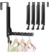 WLCSNG 4 Pack Over The Door Hanger Foldable Over The Door Hooks with 6-Groove,Rust-Resistant Over...