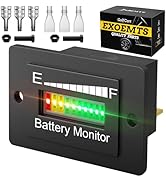 EXOEMTS BM210 LED Golf Cart Battery Meter, 12V 24V 36V 48V 60V 72V Battery Level Monitor for Lead...