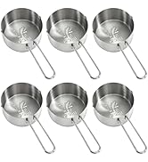 YOUEON 6 Pcs 1/2 Cup (125ml) Stainless Steel Measuring Scoops, Metal Measuring Cups with Handle f...