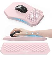 Ergonomic Mouse Pad and Keyboard Wrist Rest Support Set, Massage Design Mousepad for Carpal Tunne...