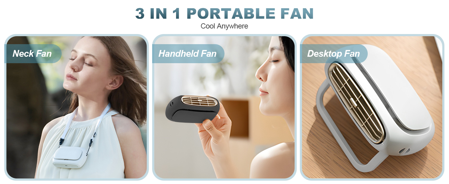 personal handheld fan portable neck fan mini small fan battery operated fan usb rechargeable fan