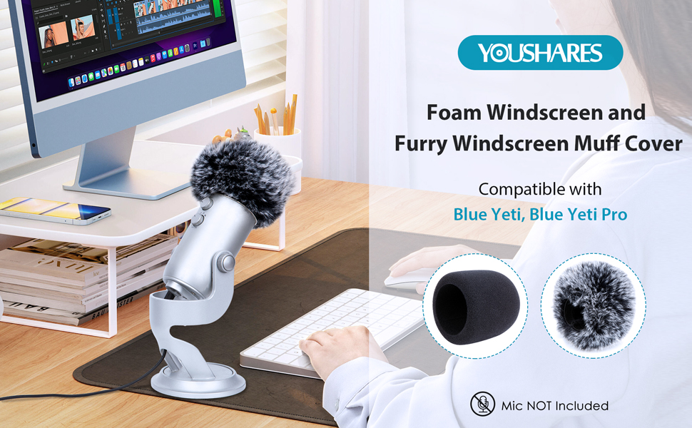blue yeti windscreen furry windscreen deatcat deat cat Furry Windscreen Muff Cover Foam Windscreen