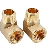 U.S. Solid 2pcs 90 Degree Barstock Street Elbow Brass Pipe Fitting 1/2" NPT Male Pipe to 1/2" NPT...