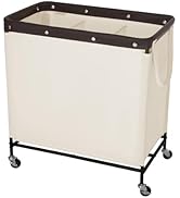 StorageWorks 120L Laundry Hamper with Wheels, 3-Section Rolling Laundry Cart, Laundry Room Cart, ...