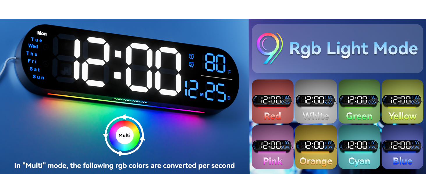 Large Digital Wall Clock