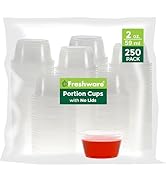 Freshware Plastic Portion Cups (No Lids) [2 Ounce, 250 Cup] Disposable Plastic Cups for Meal Prep...
