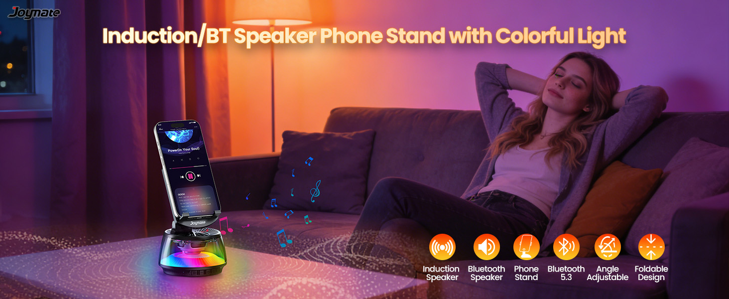 Induction and BT speaker with phone stand