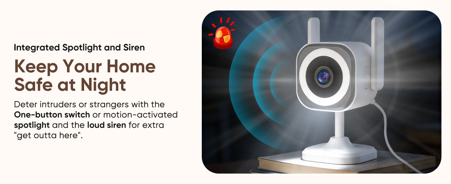 Spotlight, Siren, camaras de seguridad para casa inalambricas