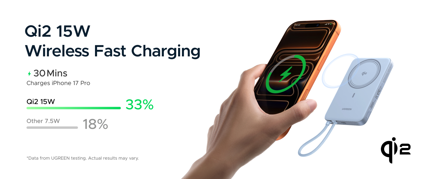 Qi2 15W Wireless Fast Charging