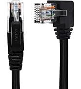 XANHAM 90 Degree Cat 6 Ethernet Cable Left Angle 6.6FT RJ45 Network Patch Cord Down/Up/Right/Left...