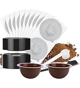 50 PCS Original Aluminum Foil Seals Lids for Nespresso Refillable Pods, 2PCS Reusable Pods Compat...