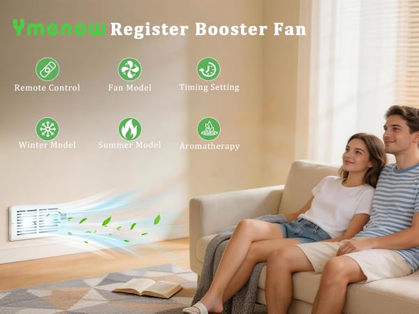 Ymenow vent booster fan floor register 4x10&amp;#39;&amp;#39; with remote control