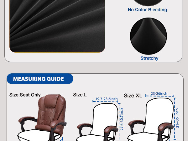 roffice desk computer chair seat cover black