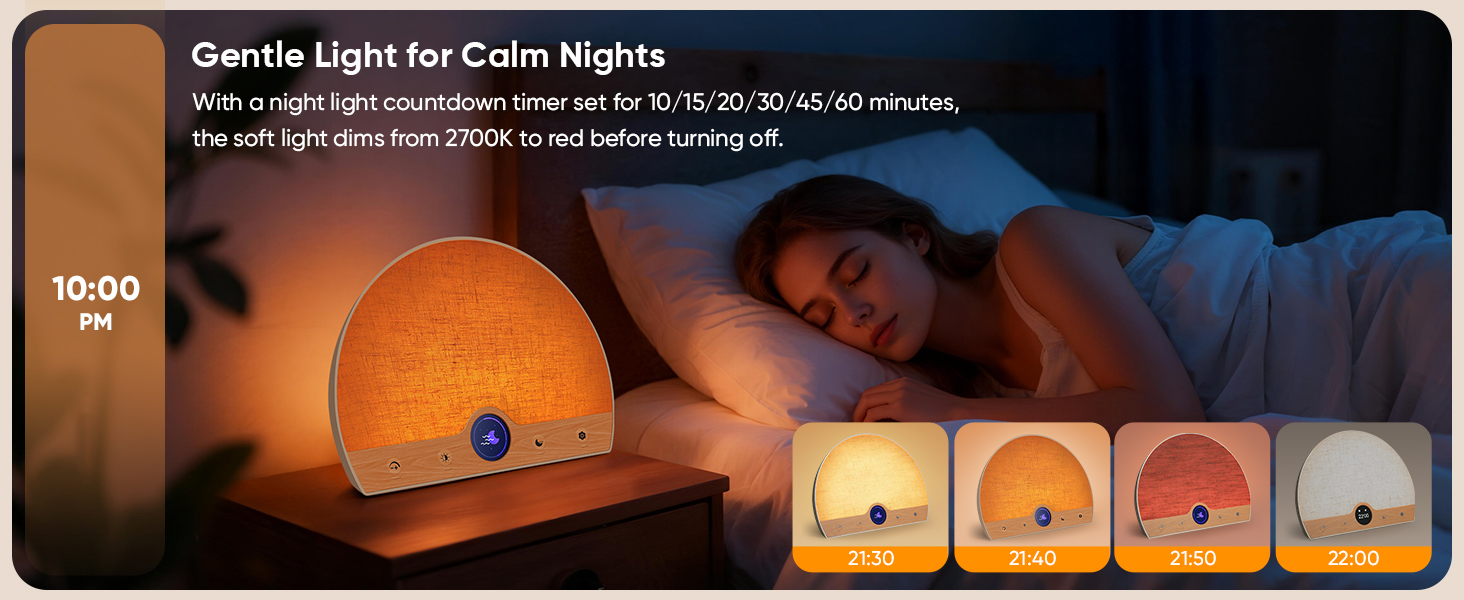 Light Therapy Lamp and Sunrise Alarm Clock 2-in-1, 10000 Lux Happy Therapy