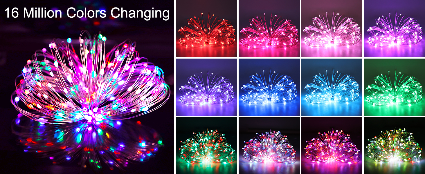 color changing twinkle lights smart fairy lights plug in led fairy lights with remote for bedroom