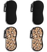 Hion Sunglasses Case Ultra Light Neoprene Zipper Eyeglass Soft Case with Belt Clip