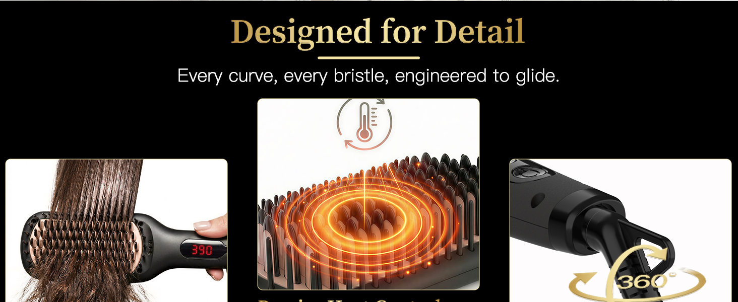 Hair Straightener Ceramic Brush