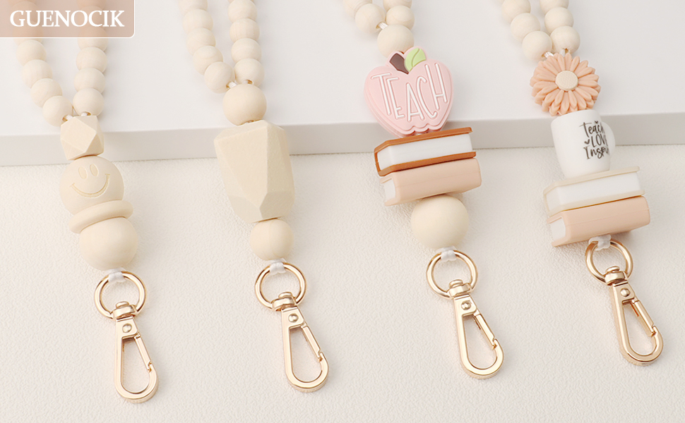 2024 Wood bead teacher lanyard
