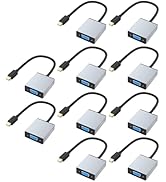 Foboiu 10-Pack Mini DisplayPort to VGA Adapter, Mini Display Port DP to VGA Converter Male to Fem...