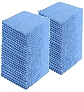 JD Homease Microfiber Cleaning Cloths,48 Pack, 16"x16", All-Purpose, Softer, Highly Absorbent, Li...