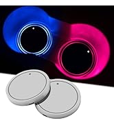 2Pcs LED Car Cup Holder Lights, Universal 7 Colors Light Up Cup Coasters, USB Rechargeable Interi...