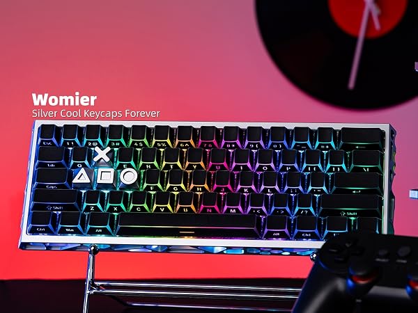 Womier Real Metal Custom Keycaps,WASD Keycaps for Mechanical Keyboard Cool Keycaps 1U Keyboard Caps