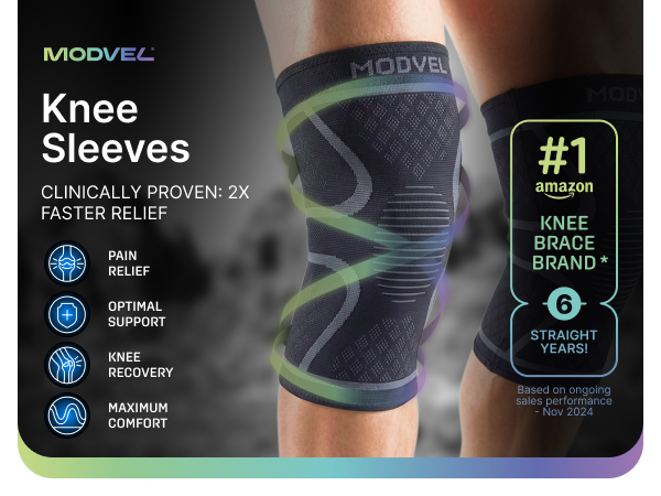 Modvel Knee Sleeves - Designed with Targeted compression and 3D-Knit Fabric