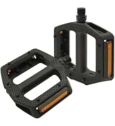 RYANGO Bike Pedals, Non-Slip Wide Bike Pedals with Reflectors, Lightweight 9/16" Bicycle Pedals f...