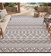 MontVoo Outdoor Rug Carpet Waterproof 5x8 Outdoor Patio Rug Mat Reverisble Plastic Straw Outdoor ...