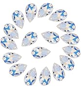 Teardrop Rhinestones Sew on Flatback Rhinestones 72pcs 7x12mm Flat Back Crystal Rhinestones with ...