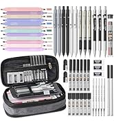 Nicpro 50 PCS School Supplies with Pencil Case, 6 Gel Pens, 6 Art Mechanical Pencils Set 0.5 &amp; 0....