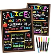 First &amp; Last Day of School Board, 10.5 x 14 Inch Double Sided Back to School Chalkboard with Fram...