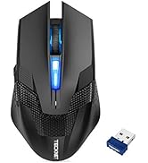 TECKNET Wireless Mouse, USB Cordless Computer Mouse with 8 Buttons, Ergonomic Design, High-Precis...