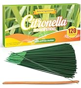 SCENTORINI Citronella Incense Sticks, 120 PCS Lemongrass Incense Sticks for Summer Home, Outdoor,...